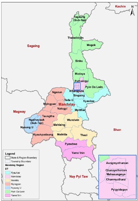 Map of Mandalay region [61]. | Download Scientific Diagram