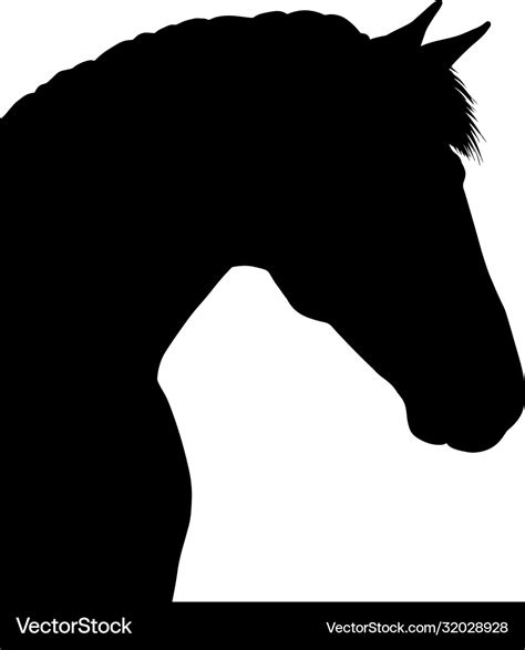 Drawing black silhouette a horse head Royalty Free Vector