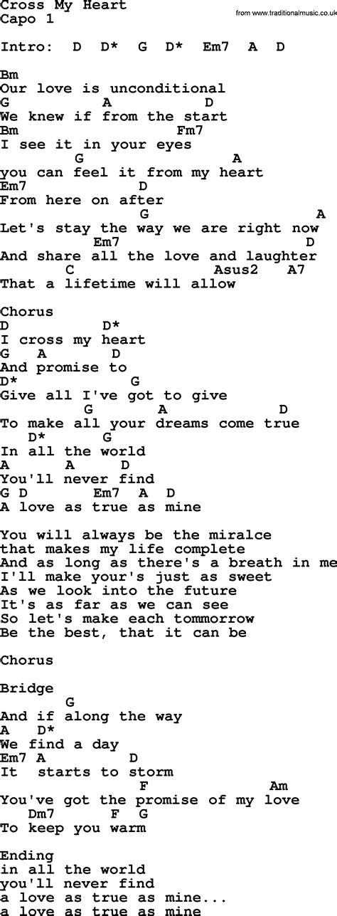 Cross My Heart, by George Strait - lyrics and chords