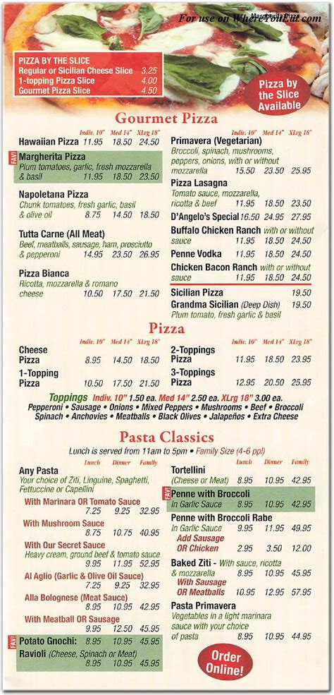 D'Angelo's Italian Pizzeria Restaurant in Queens / Menus & Photos