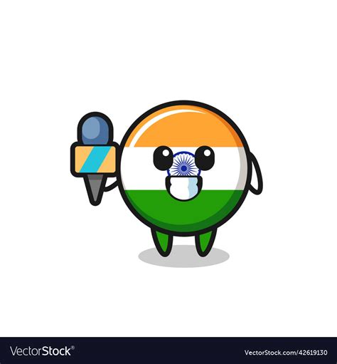 Character mascot of india as a news reporter Vector Image