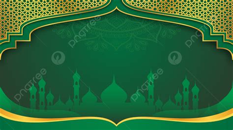 Green And Gold Islamic Background, Green Background, Islamic Background ...