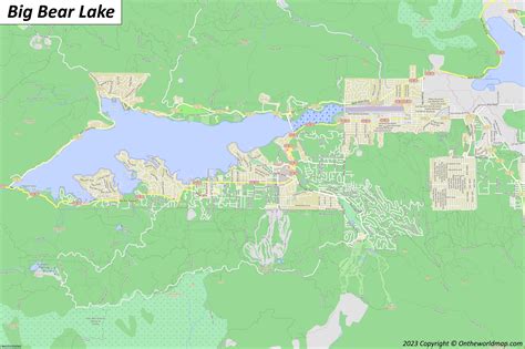 Big Bear Lake and Big Bear City Map - Ontheworldmap.com