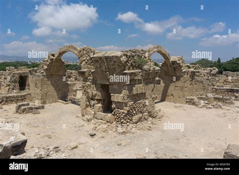 Saranda Castle also ruins with forty columns, medieval fortress in Paphos archaeological park ...