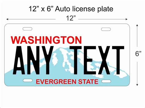 Washington state replica License Plate personalized with your design ...