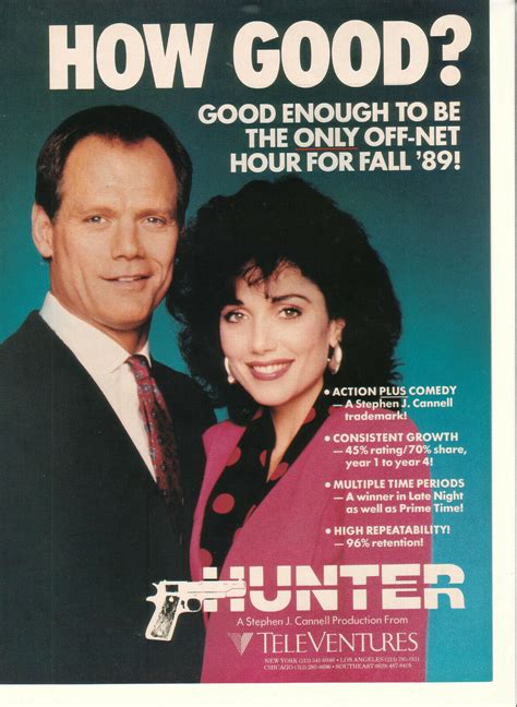 Fred Dryer Stepfanie Kramer 1988 Ad- Hunter /action plus comedy | eBay