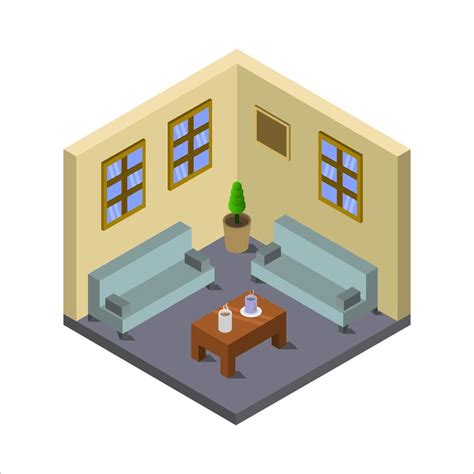 Isometric Waiting Room On White Background 1912010 Vector Art at Vecteezy