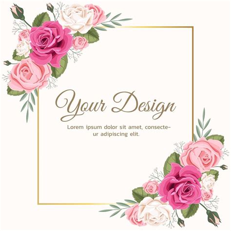 Pink Floral Rose Wedding Invitation 1308988 Vector Art at Vecteezy