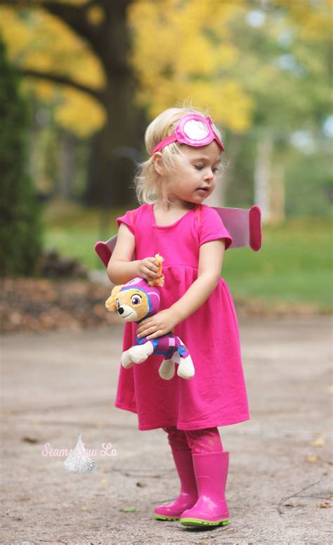 Skye Halloween Costume, Paw Patrol, Googles and Wings - Seams Sew Lo