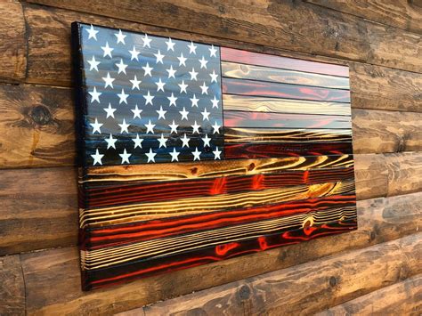 Rustic Wooden American Flag, American Flag, Charred American Flag, Rustic American Flag - Etsy ...