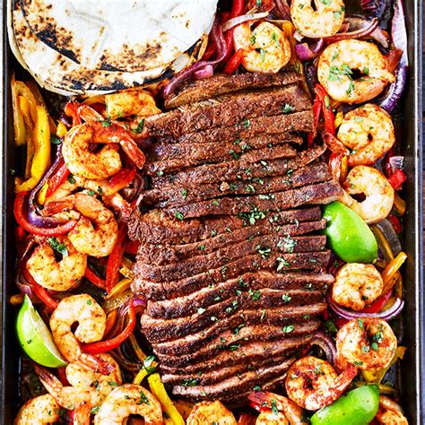 Steak and Shrimp Sheet Pan Fajitas - No. 2 Pencil