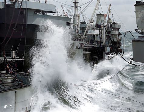 Refueling Photos (colorized) – USS Mississinewa AO-59