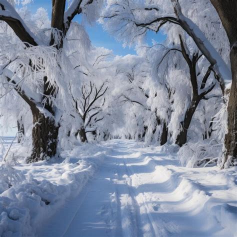 Premium Photo | Snowy winter road
