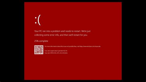 Microsoft Windows Red Screen Of Death - YouTube