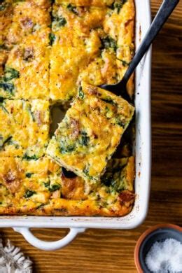 Bacon Spinach Breakfast Casserole with Cheese – Skinnytaste