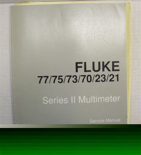 Fluke 77/75/73/70/23/21 multimeter service manual