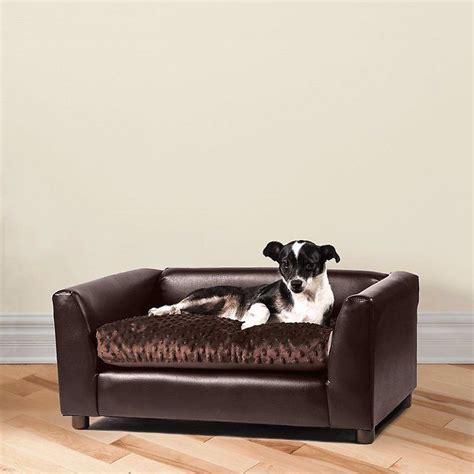 KEET Fluffly Deluxe Sofa Dog Bed w/Removable Cover, Chocolate, Medium - Chewy.com | Dog sofa bed ...