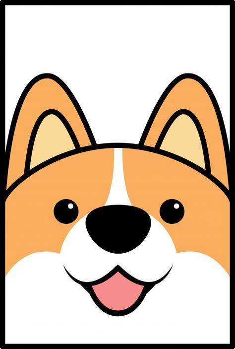 Premium vector cute corgi dog face cartoon – Artofit