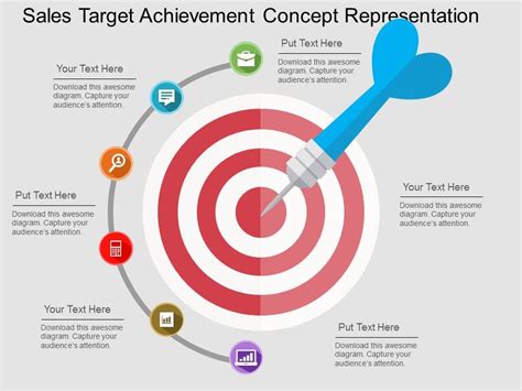 Sales Target Achievement Concept Representation Flat Powerpoint Design ...