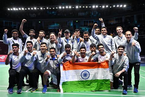 Indian badminton team creates history, claims maiden Thomas Cup trophy ...