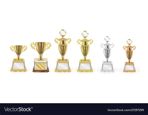 Gold silver bronze trophy Royalty Free Vector Image