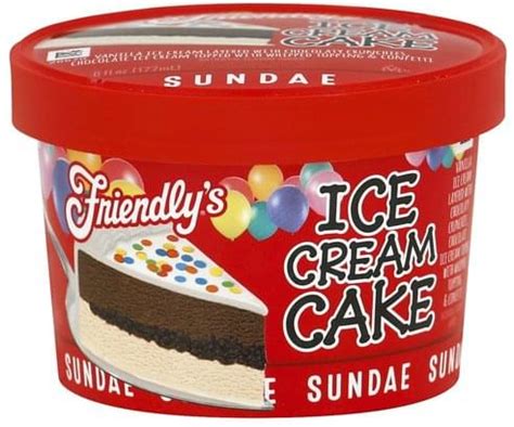 Friendlys Ice Cream Cake Sundae - 6 oz, Nutrition Information | Innit