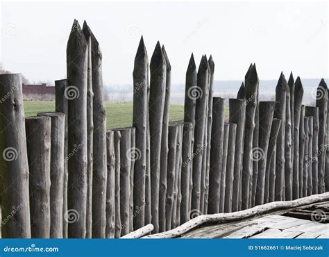 Wooden Palisade Stock Photo - Image: 51662661