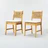 2pk Temescal Valley Wood and Woven Dining Chairs with Cushion, Cream - Threshold™ designed with ...