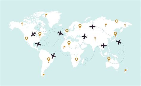 Premium Vector | World map plane tracks. aviation track path on world ...