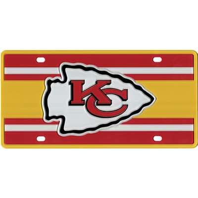 Kansas City Chiefs Full Color Super Stripe Inlay License Plate