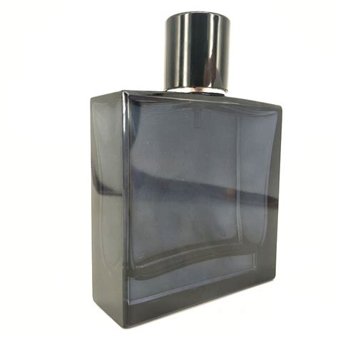 Black simple perfume bottle 100ml square glass perfume bottle, High Quality black perfume bottle ...