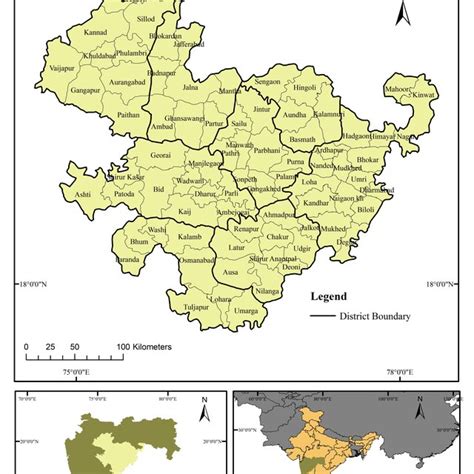 Location Map of the Study Area, Marathwada Region. Source: Census of... | Download Scientific ...