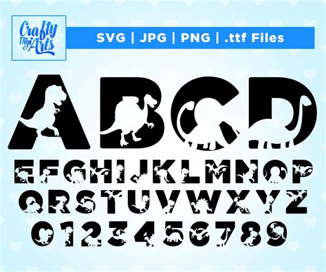 DINOSAUR FONT SVG, Dinosaur Alphabet Svg, Dinosaur Svg Cut Files for Cricut, Dinosaur Kids ...