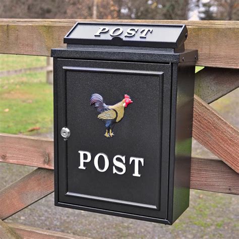 Cockerel Wall Mounted Post Box Wall Mounted Post Boxes | Gate mounted Post boxes | Cast iron ...