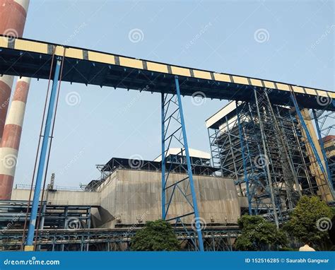 Coal Conveyor Belt in Thermal Power Plant Stock Image - Image of coal ...