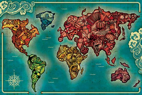 Illustrated World Map on Behance