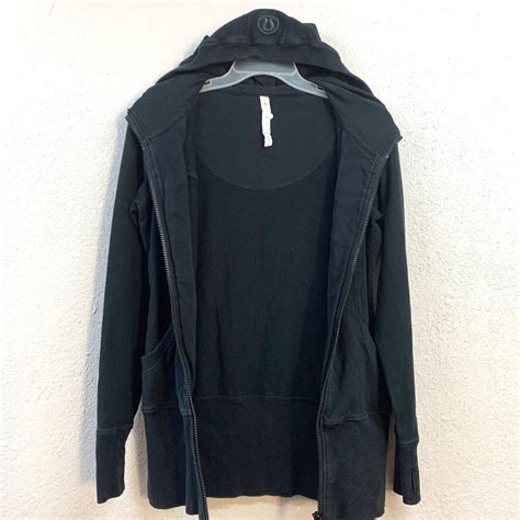 Lululemon Scuba Hoodie Zip Up Jacket in Black Size... - Depop