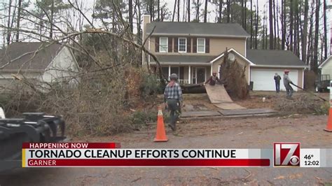 Tornado cleanup efforts continue in Garner - YouTube