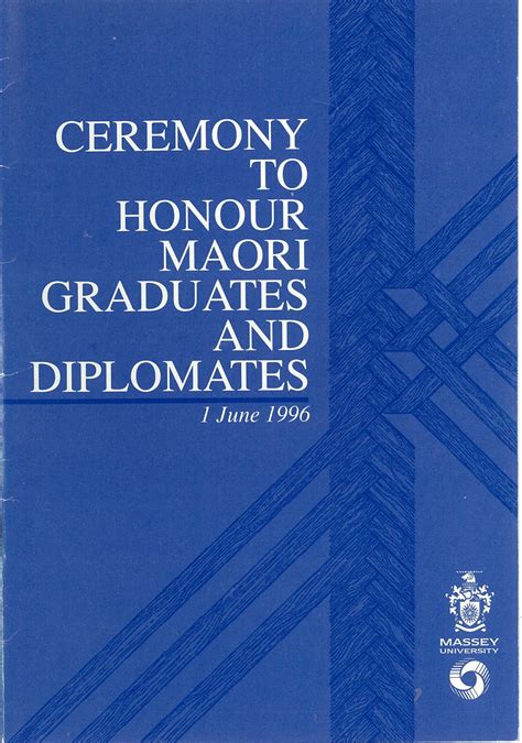 Graduation Programme, 1996-06-01, Palmerston North, Ceremony to honour Māori graduates and ...