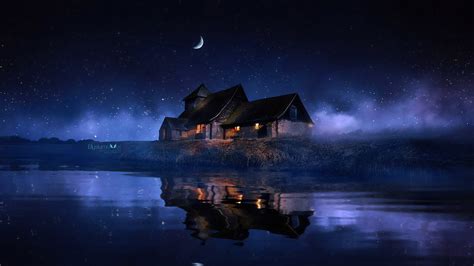 House Reflected in the Lake Wallpaper, HD Nature 4K Wallpapers, Images ...