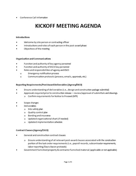 Kickoff Meeting Email Template