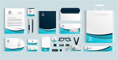 Free Vector | Collection of modern office stationery banner business ...