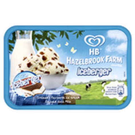 Calories in HB Hazelbrook Farm Iceberger Flavour Ice Cream 1 Litre ...