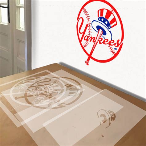 New York Yankees stencil in 4 layers.