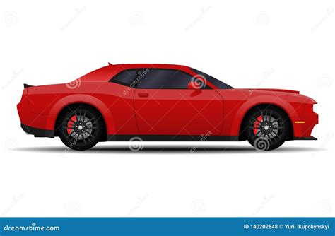 Realistic Muscle car stock illustration. Illustration of automobile ...