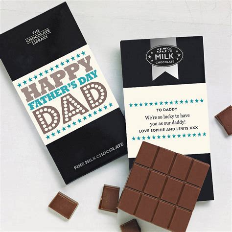 father's day personalised chocolate by quirky gift library ...