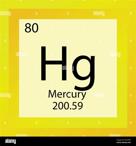 Hg Mercury Chemical Element Periodic Table. Single element vector ...