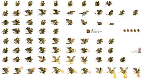 Sprite Database : Gold Dragon | Gold dragon, Sprite, Pixel art