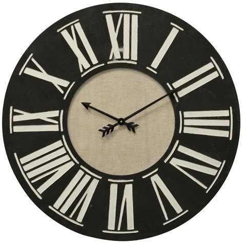 Roman Numerals Wood Clock - Black and Beige - Walmart.com