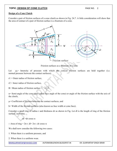 AUTOMOBILE/ MECHANICAL ENGG.: Design Of Cone Clutch